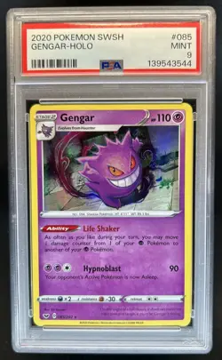 2020 Pokemon SWSH Gengar Holo #085/202 PSA 9 - Image 1