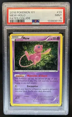 2016 Pokemon XY Fates Collide Mew Holo #29/124 PSA 9 - Image 1