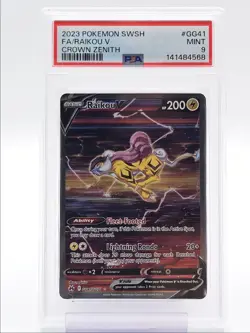 RAIKOU V 2023 POKEMON CROWN ZENITH FULL ART GALLERY RARE GG41/GG70 PSA 9 Q4444 - Image 1