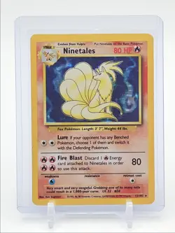 NINETALES 1999 POKEMON BASE SET HOLO RARE 12/102 Q1048 - Image 1
