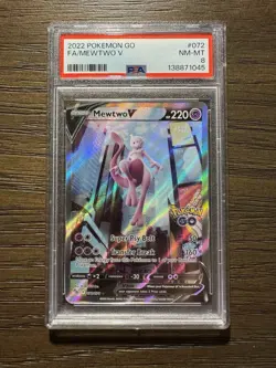 2022 Pokemon Go FA Mewtwo V #072 PSA 8 - Image 1