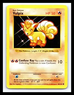 💥 VULPIX | Pokemon TCG 1999 | (Shadowless Set) Non Holo Vintage # 68/102 - Image 1