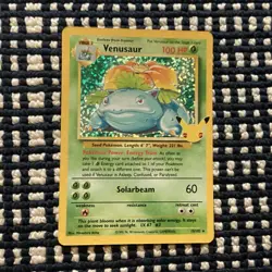 Pokemon TCG Venusaur Base Set Holo Rare 100 HP 15/102 English Mitsuhiro Arita - Image 1