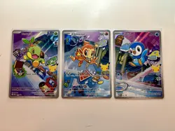 Pokemon TCG First Partner Illustration Gen 4 Turtwig/Chimchar/Piplup Set of 3 - Image 1