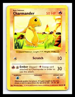 💥 Charmander | Pokemon TCG 1999 | (Shadowless Set) Non Holo Vintage # 46/102 - Image 1