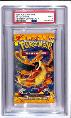 2014 Pokemon Int'l XY Flashfire Mega Charizard Y Foil Pack PSA 9 MINT - Image 1