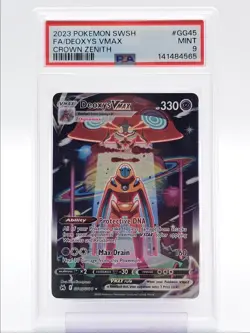 DEOXYS VMAX 2023 POKEMON CROWN ZENITH FULL ART GALLERY RARE GG34 PSA 9 Q4444 - Image 1