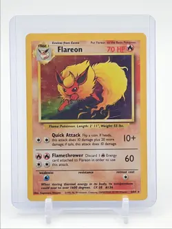 FLAREON 1999 POKEMON BASE SET JUNGLE HOLO RARE O 3/64 Q1048 - Image 1