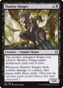 Shadow Stinger 123 ZNR Vampire MTG Rogue WOTC 2020 Foil Thacker Deathtouch Mill - Image 1