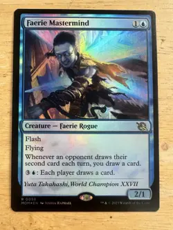 MTG Magic the Gathering Faerie Mastermind (58/548) March of the Machine NM FOIL - Image 1
