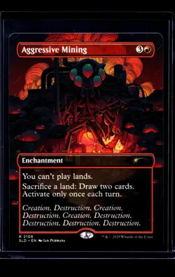 MTG Magic the Gathering SLD Secret Lair Drop Borderless #2108 Aggressive Mining - Image 1