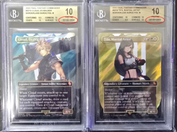 MTG Final Fantasy Surge Foil #0210 Cloud & #0214 Tifa BGS 10 sequential serials - Image 2