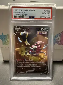 2023 POKEMON SWORD & SHIELD CROWN ZENITH #GG53 FULL ART/HOOPA V PSA 10 - Image 1