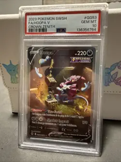 2023 POKEMON SWORD & SHIELD CROWN ZENITH #GG53 FULL ART/HOOPA V PSA 10 - Image 2