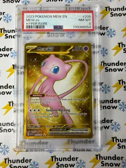 Mew ex #205 Hyper Rare 151 2023 Pokemon PSA 8 - Image 1