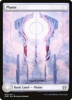 MTG Plains (262) (Full-Art) [Phyrexia: All Will Be One] Foil Near Mint Magic - Image 1