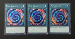 2018 YUGIOH LCKC KAIBA 1ST ED SECRET RARE POLYMERIZATION X3 NM SET - Image 1