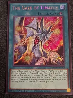 Yugioh The Gaze of Timaeus MZMU-EN013 Secret Rare 1st Edition NM - Image 1