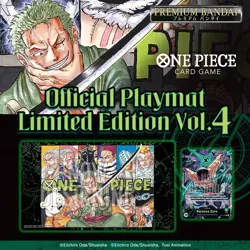 ONE PIECE Card Game Official Playmat Limited Edition Vol. 4 Zoro + Promo Leader - Image 1