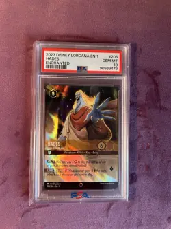 Ravensburger Disney Lorcana Hades King of Olympus Enchanted Holo PSA 10 205/204 - Image 1
