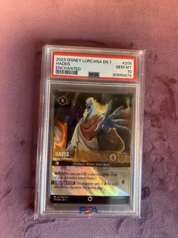 Ravensburger Disney Lorcana Hades King of Olympus Enchanted Holo PSA 10 205/204 - Image 3