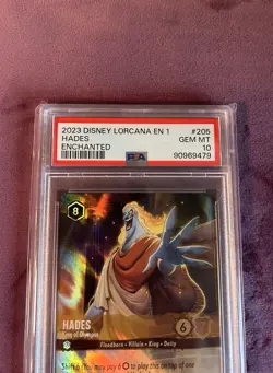 Ravensburger Disney Lorcana Hades King of Olympus Enchanted Holo PSA 10 205/204 - Image 5