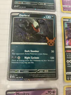 Pokemon Halloween Lot Gengar Mimikyu Darkrai Holo & Reverse Holo Stamped 6 Cards - Image 5