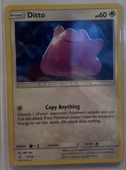 Pokemon Ditto 17/18 Detective Pikachu Holo Rare Holo 60 HP Pokemon Card - Image 1