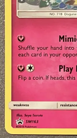 Lightly Played Mimikyu - SM163 - Holo - SM Black Star Promos Pokemon SM Promos - Image 3