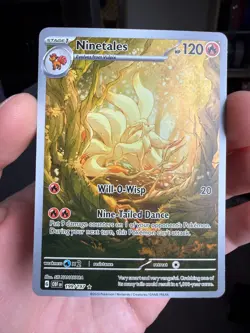 Pokemon TCG Ninetales Obsidian Flames Holo Card Illustration Rare 199/197 - Image 1