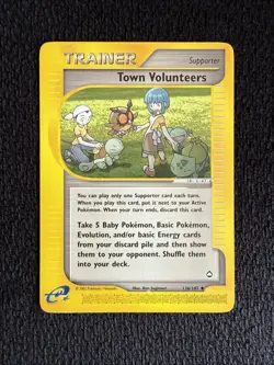 2002 Town Volunteers 136/147 Uncommon Pokemon Card Aquapolis Regular LP - Image 1