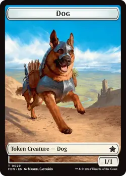 Dog // Beast (0032) Double-Sided Token [Foundations Tokens] Magic MTG - Image 1