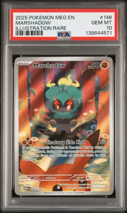 2025 POKEMON MEG EN-MEGA EVOLUTION ILLUSTRATION RARE #146 MARSHADOW PSA 10 - Image 1