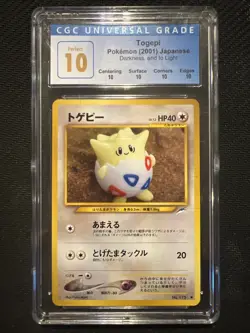 Togepi Pokemon 2001 Japanese CGC Perfect 10 Darkness, And To Light - Image 1