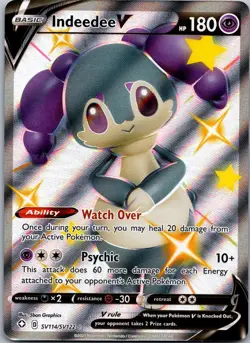 Indeedee V SV114/SV122 - Shining Fates: Shiny Vault Pokemon TCG NM Holo - Image 1