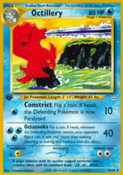 Damaged, English Pokemon Regular Octillery - 34/64 - Uncommon - 1st Edition Neo - Image 1
