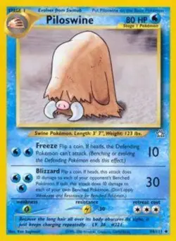 Heavily Played, English Pokemon Regular Piloswine - 44/111 - Uncommon - Unlimite - Image 1