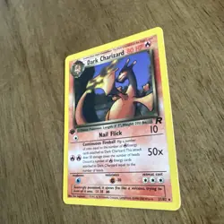 1st Edition Dark Charizard 21/82 Team Rocket Crease On Corner - Image 3