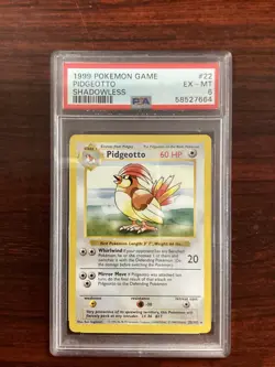 Pokemon TCG Pidgeotto Base Set 22/102 Regular Shadowless - Image 1