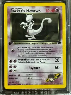 2000 Pokemon Rockets Mewtwo 14/132 1st Edition Gym Challenge LP - Image 1