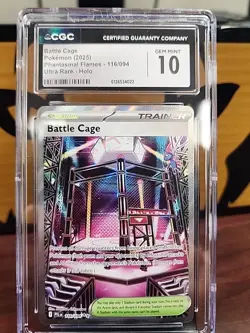 Battle Cage 116/094 Me02: Phantasmal Flames Holo CGC 10 Gem Mint Pokemon TCG - Image 1