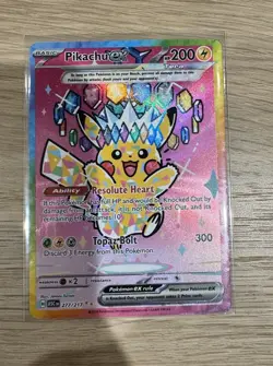NEAR MINT! Pokemon TCG: Pikachu EX 277/217 ME: Ascended Heroes NM Pack Fresh - Image 1