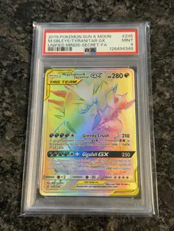 Pokemon Mega Sableye & Tyranitar GX (Secret) 245/236 Sm-Unified Minds Holo PSA 9 - Image 1
