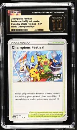 CHAMPIONS FESTIVAL 2022 Worlds Promo Indonesian S-P CGC 10 Pristine Pokemon - Image 1
