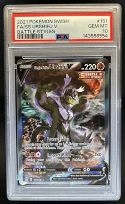 2021 Pokemon SWSH Battle Styles Single Strike Urshifu V #151/163 PSA 10 GEM MINT - Image 1