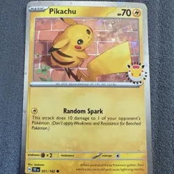FART SWIRL 🌀 Pikachu 051/162 Cosmos Holo Rare Pokemon Day Promo ✨SWIRL - Image 3