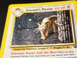 Giovanni's Persian 8/132 Swirl Holo Rare 2000 Gym Challenge WOTC Pokemon NM - Image 3