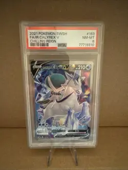 2021 POKEMON SWORD & SHIELD CHILLING REIGN FULL ART/ICE RIDER CALYREX V PSA 9 - Image 1
