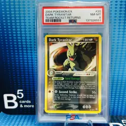 2004 Pokemon EX Team Rocket Returns 20 Dark Tyranitar PSA 8 - Image 1