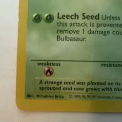 Wizards Pokemon TCG Bulbasaur Base Set No.44/102 Common Regular HP40 1999 Basic - Image 2